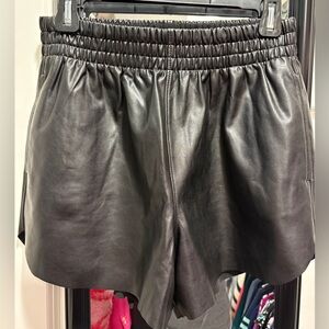 Abercrombie and Fitch Vegan Leather Shorts Black - Small
